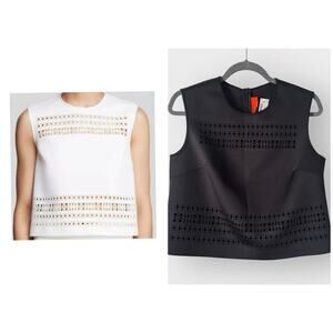 NEW Clover Canyon black laser cut blouse